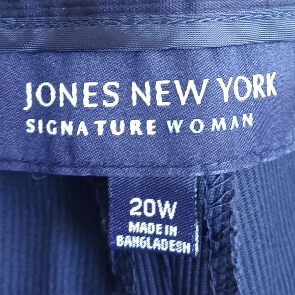 Jones New York Navy Stretch Pinstripe Plus Pants Women's Size 20W - Picture 3 of 5